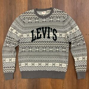 Levi's Fair Isle Snowflake Knit Logo Knit 795210001 Sweater Size L